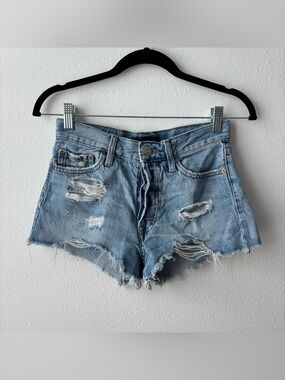 Aeropostale Light Blue Distressed Denim Cutoff Shorts